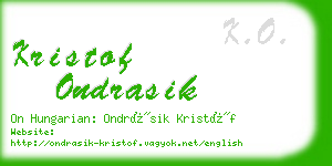 kristof ondrasik business card